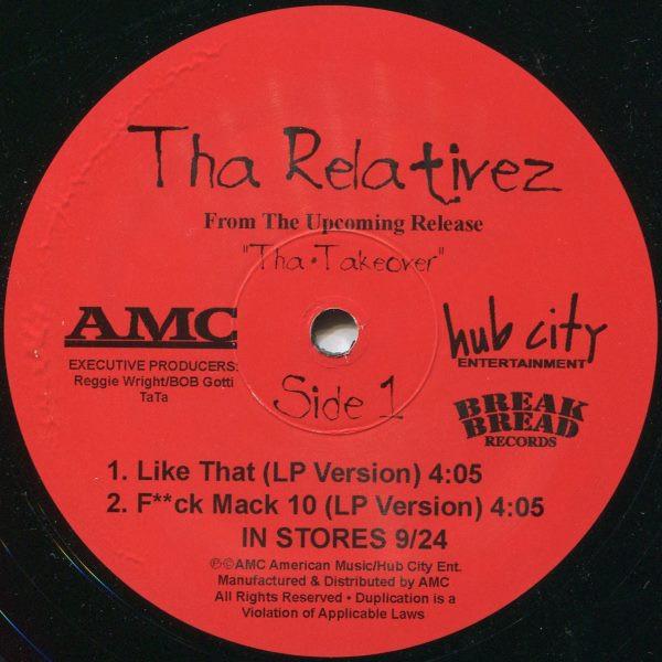 

12inch Record THA RELATIVEZ - Like That 49789 HUB CITY ENTERT 2002 US Rap & Hip-Hop/R&B Used