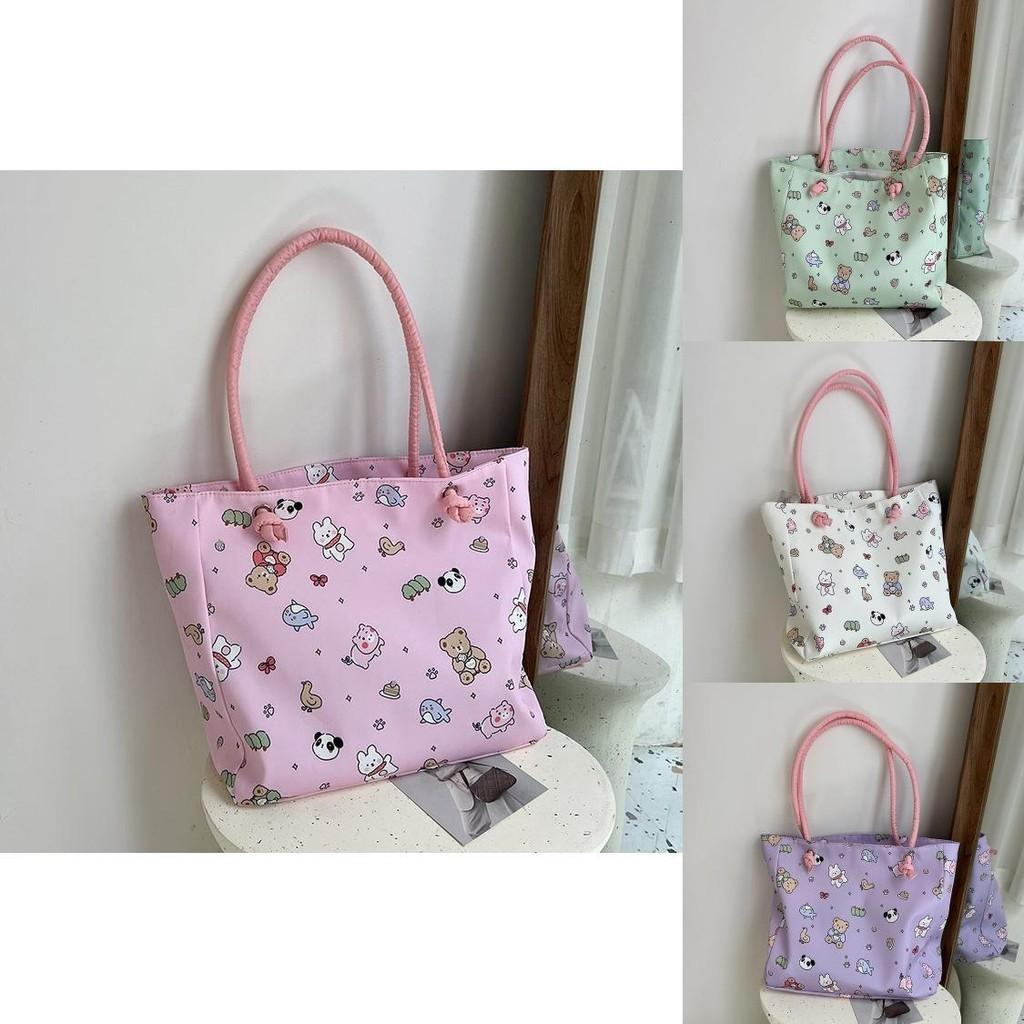 Large Capacity Canvas Tote Bag For Women Stylish Japanese Cartoon Design Ideal For Daily Use