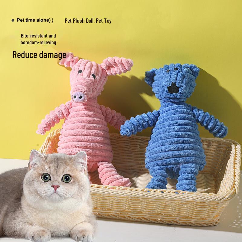 Interactive Cartoon Animal Plush Toy - Bite-Resistant Teething and Sounding Toy for Dogs, Ideal for Boredom Relief