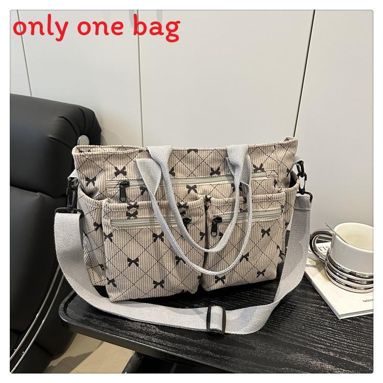 Minimalist Womens Tote Bag With Corduroy Material For Daily Commuting And Fashion Style