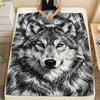 Filz Panda Wolf Leopard Kaninchen Druck Flanelldecke, Hohe Qualität, Bequem für alle Jahreszeiten, Heimdekoration, Wärme und Komfort, Perfekt für Weihnachtsgeschenke