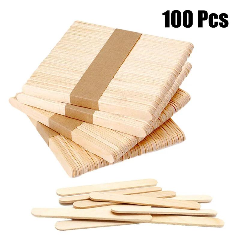 100 Teile/satz Popsicle Sticks Natürliche Holz Pop Popsicle Sticks 11,4 CM Länge Holz Handwerk Eis Sticks Popsicl Accesorios