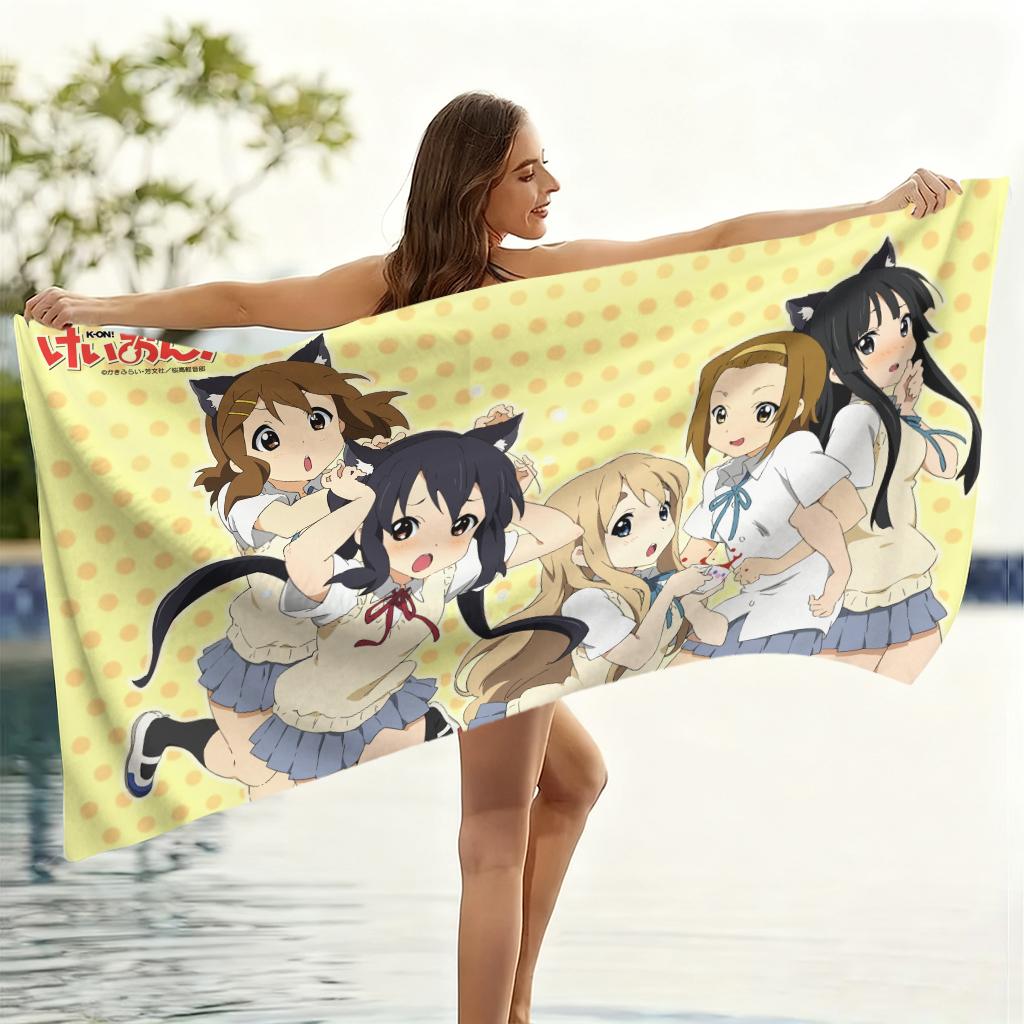 VIKAMA K-ON! Girl Fresh Yellow Beach Towel Quick-drying Super Absorbent Suitable for Beach Vacation Pool Summer Gift for Friends
