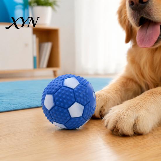 Durable Pet Ball Dog Toy Ball, Sound-Producing Rubber Chew Non-toxic Toy, Cleans Teeth Interactive Training Outdoor Play Sound Making