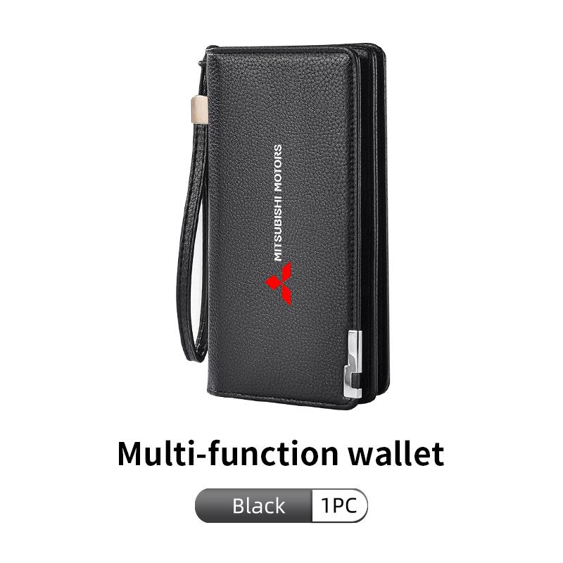 For Mitsubishi Men's Long Wallet Multi-card Slot Card Holder Business Wallet Outlander Lancer L200 ASX Pajero Grandis Eclipse