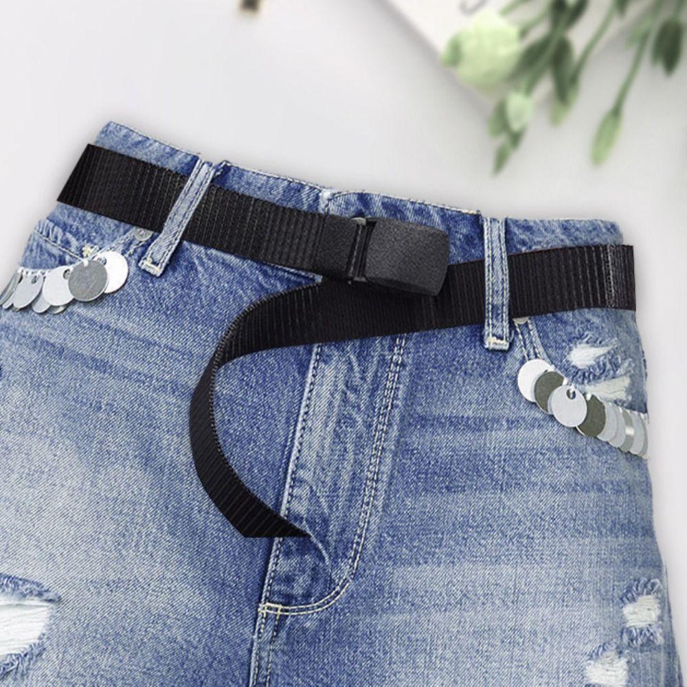 

Plastic Buckle Man s Nylon Belt Canvas Jeans Decoration Elegant Women Waist Belt Daily