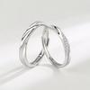 Silver Mobius Diamond-Inlaid Luxury Open-End Couple Rings - Versatile Gift