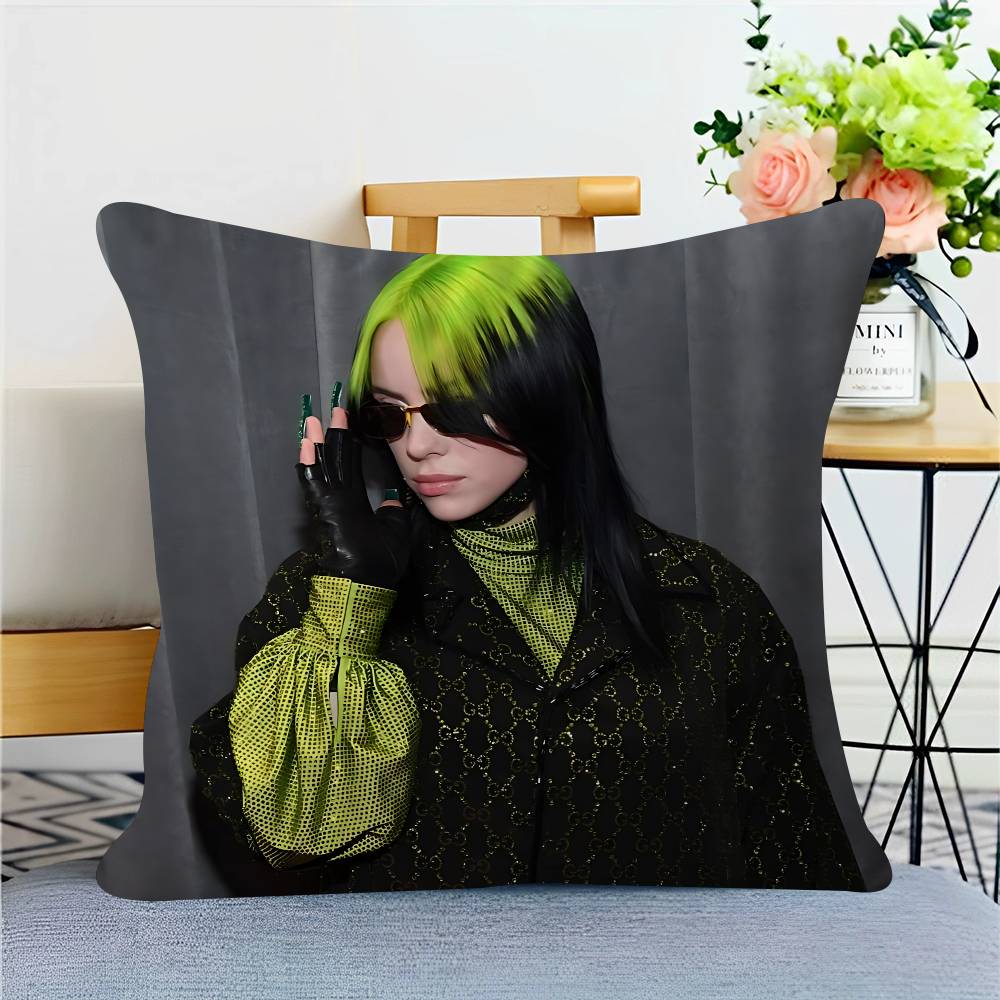 Singer B-Billie-Eilish Pillow Anime Pillow Sofa Bed Head Pillow Cover Cushion Cover 45x45 Cm Fashion