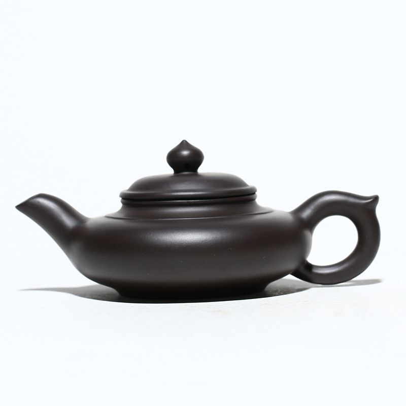 

170 мл элегантный исинский фиолетовый глиняный чайник ручной работы плоский смеющийся горшок сакуры сырой руды черный глиняный чайник с заварником чайный набор Zisha