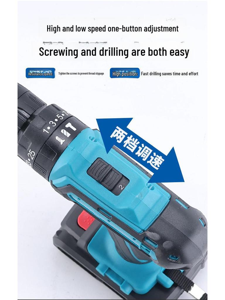 High-Power Multifunctional Lithium Electric Drill & Screwdriver Set