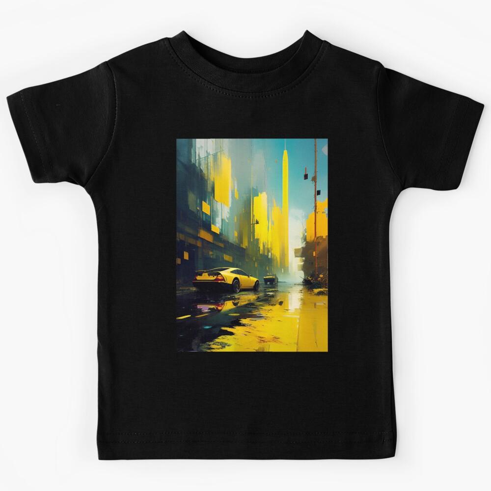 Yellow Abstract Urban Art by CallisC Arts  Kids T-Shirt 100