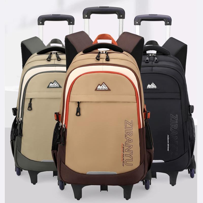 Junior High School Student Trolley Backpack Simple High Quality Ins Campus Rolling Backpack