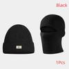 2Pcs Warm Knitted Ski Mask Cap 2In1 Winter Beanies Hats For Men Women Windproof Full Face Ski Mask Bonnet Cycling Earmuffs Hat