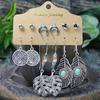 Ethnic Style Earrings for Women&Teen Girls Vintage Silver Geometric Shape Easy to Wear Match Various Outfits Gifts