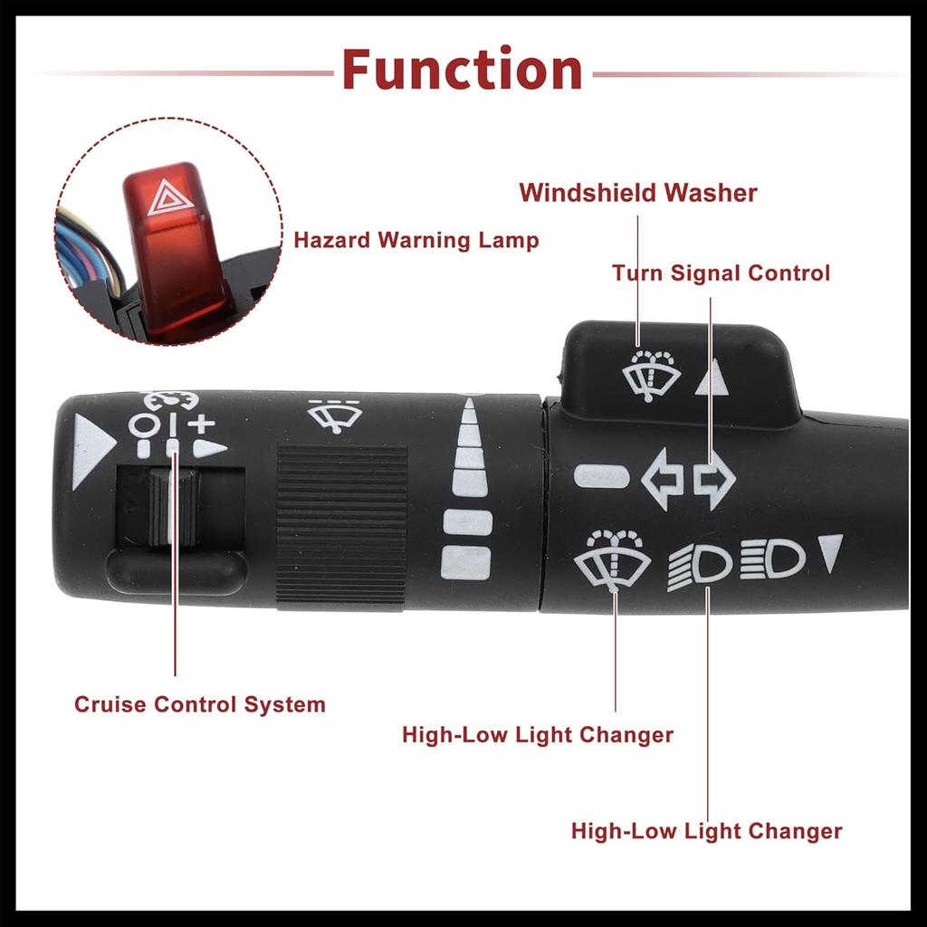 Steering Column Turn Signal Switch Lever Multifunction Combination Switch for Chevrolet C4500 C5500 C6500 No.26090822 Durable Material