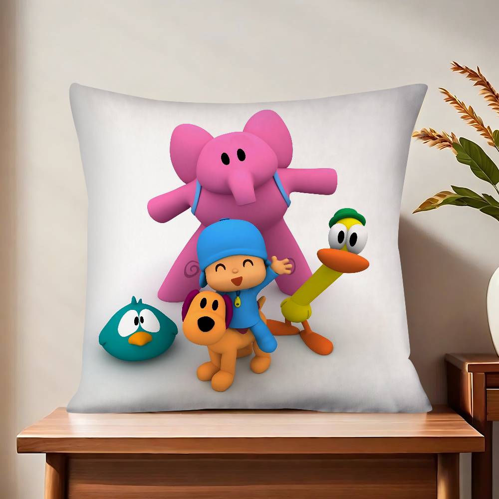 Cartoon P-Pocoyos Cute Pillow Case Fashion Square Pillowcase Bedroom Sofa Room Ins Decoration Leisure Cushion Cover