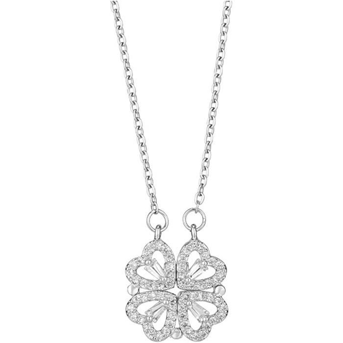 

Collier Coeur pour Femme Pendentif Trèfle à Quatre Feuilles Amour Bijoux Plaqué Or Acier Inoxydable d amour Chaîne pour Saint[t646]
