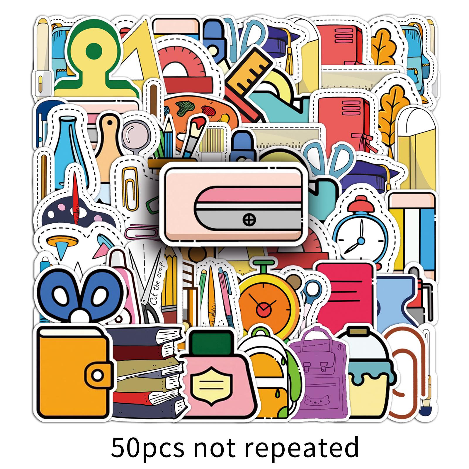50-Sheet Cartoon Stationery Set: Personalized DIY Decorative Stickers for Suitcases, Scooters & Cars