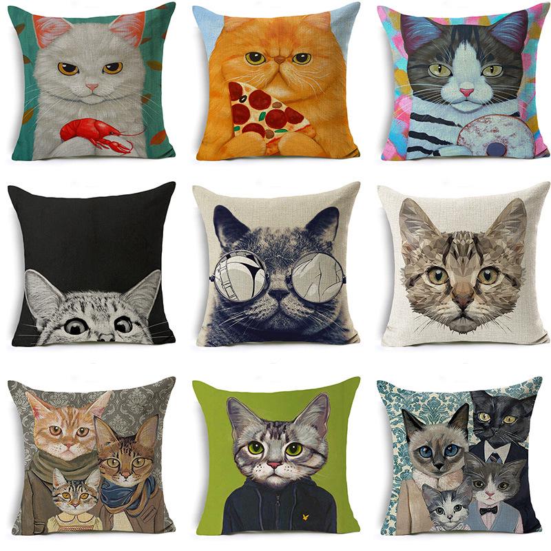 

Animal Cushion Pillowcase Modern Cat Office Pillowcase Cartoon Personality Pillowcase 45*45cm