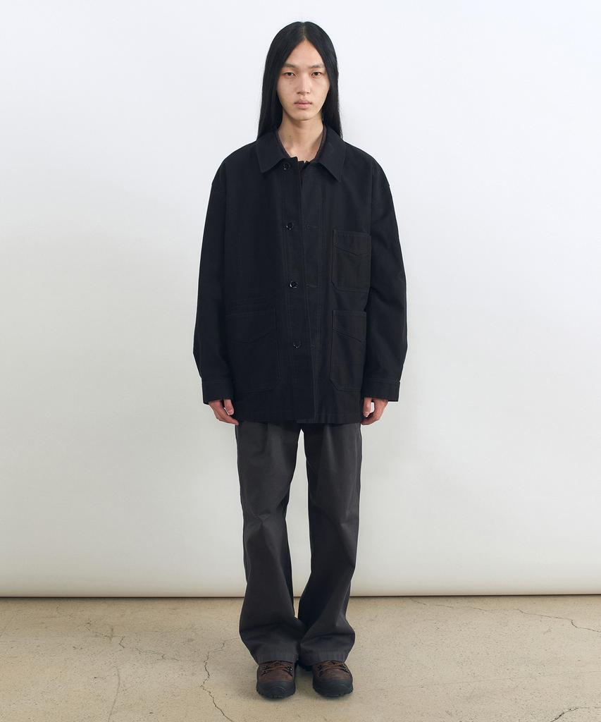 INSILENCE Garment Dyed Double-Pleat Wide Pants Dark Grey