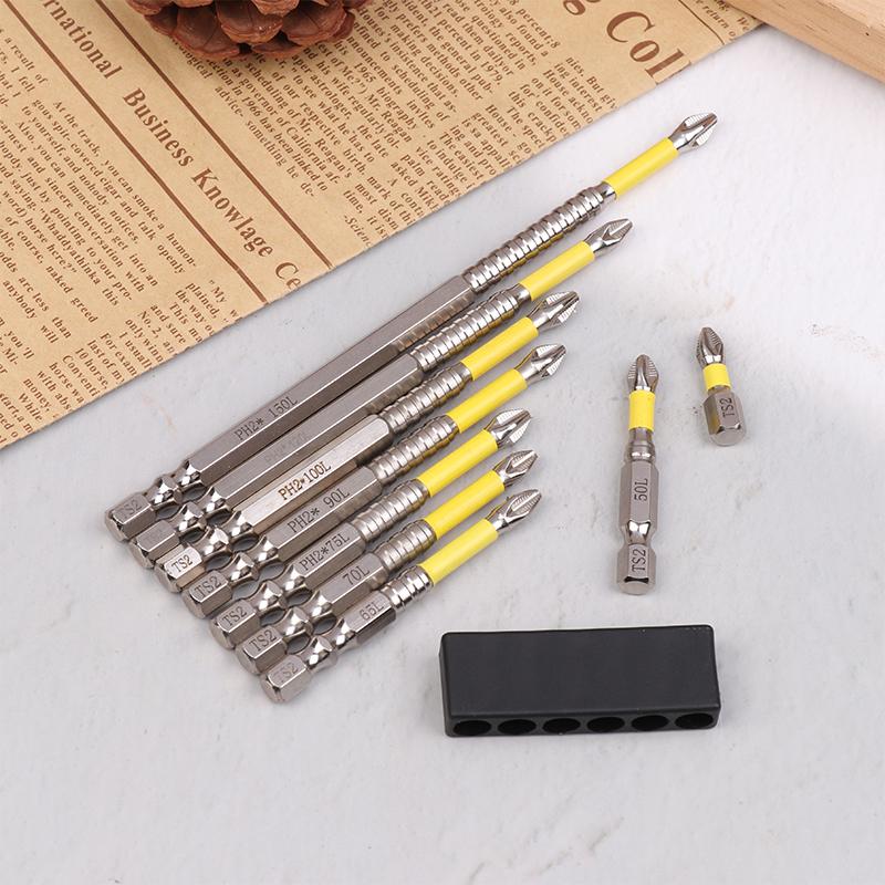Non-Slip Impact Drill Bit 25/50/65/70/90/150Mm Magnetic Screwdriver Bit Set 1/4 Inch Hexagonal Shank For Electric Drill