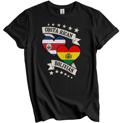 Costa Ricanische Bolivianische Herzflaggen Costa Rica Bolivien T-Shirt