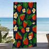 Fruit Strawberry Leaf Beach Towel, Soft Ultra Fine Quick Dry Super Absorbent for Pool Party Seaside Vacation Outdoor Fun