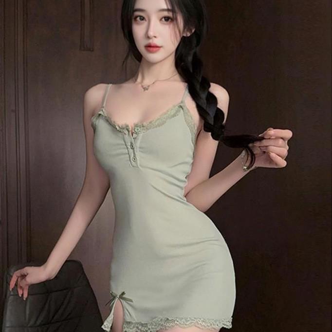 2025 Sexy Damen V-Ausschnitt Camisole Nachthemd mit Spitze und Brustpolstern - Schlankmachender Stil der reinen Begierde.