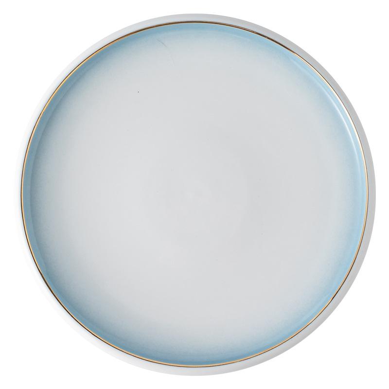 Simple Home Wide Air Round Plate Ceramic Western Plate Vegetable Plate Western Steak Plate Steak Plate Pasta Plate Nordic Style