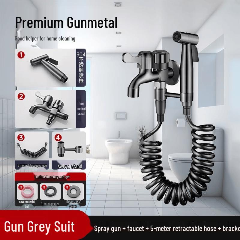 Wall-Mounted Dual Outlet Faucet for Mop Sink & Washing Machine