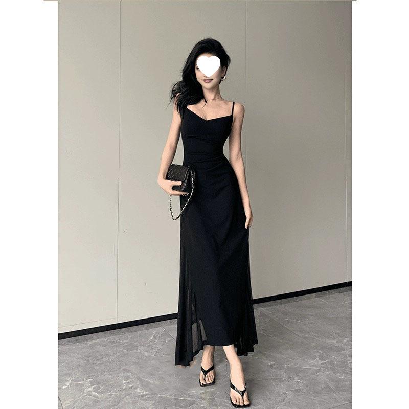 Chinese Kendall Style Waist-Slimming French Tulle Summer 2025 Long Dress