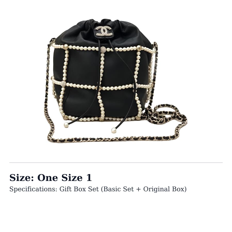Chanel Pearl Drawstring Bag, Shoulder Bag, Crossbody Bag Small Women's Black AS2313-B04881-94305