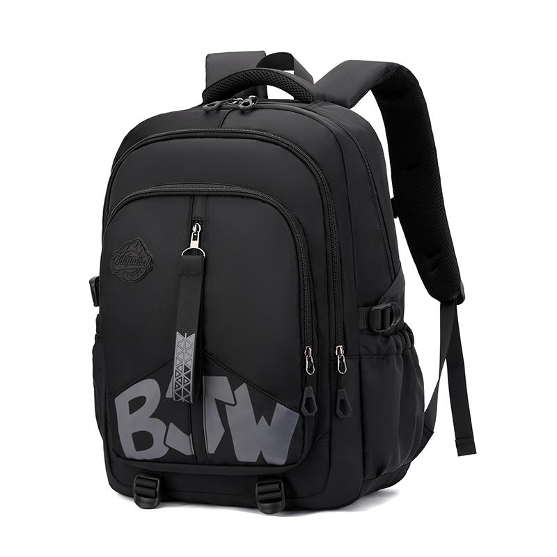 

Letter Print School Bag College Style Backpack Multi-compartment Large Capacity Backpack чёрный