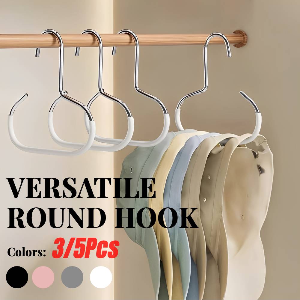 3/5 Pcs Versatile Round Hook, Circle Ring Hat Hanger, Load 3kg,Space Saving,Ideal for Hats Ties Scarves & Bags Storage Accessory