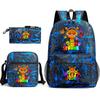 Rhythm box peripheral schoolbag sprunki cartoon starry sky backpack 3-piece set