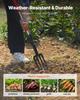 VEVOR Garden Fork, 4-Tine Gardening Pitchfork with Fiberglass Handle, 45 In Heavy Duty Digging Fork with Y Grip