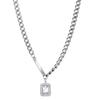 Zircon Necklace for Men, Titanium Steel Full Diamond Pendant, Non-fading, Unique, Simple, Versatile, High-end Accessory, New Women's Accessory