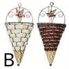 Flower Basket Vase Rattan Wall Hanging Pot Planter Rattan Vase Basket Decor Metal Plant Hang Baskets Home Garden