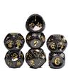 Cusdie Metal Solid DND Dices Pebbles Texture 7Pcs D4-D20 Polyhedral Dice Set for Role Playing Game Pathfinder Board Games TRPG