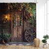 Vintage Italian Street Shower Curtain Arch Architecture Floral Plant Scenery Fabric Home Bathroom Decor Bath Curtains With Hooks