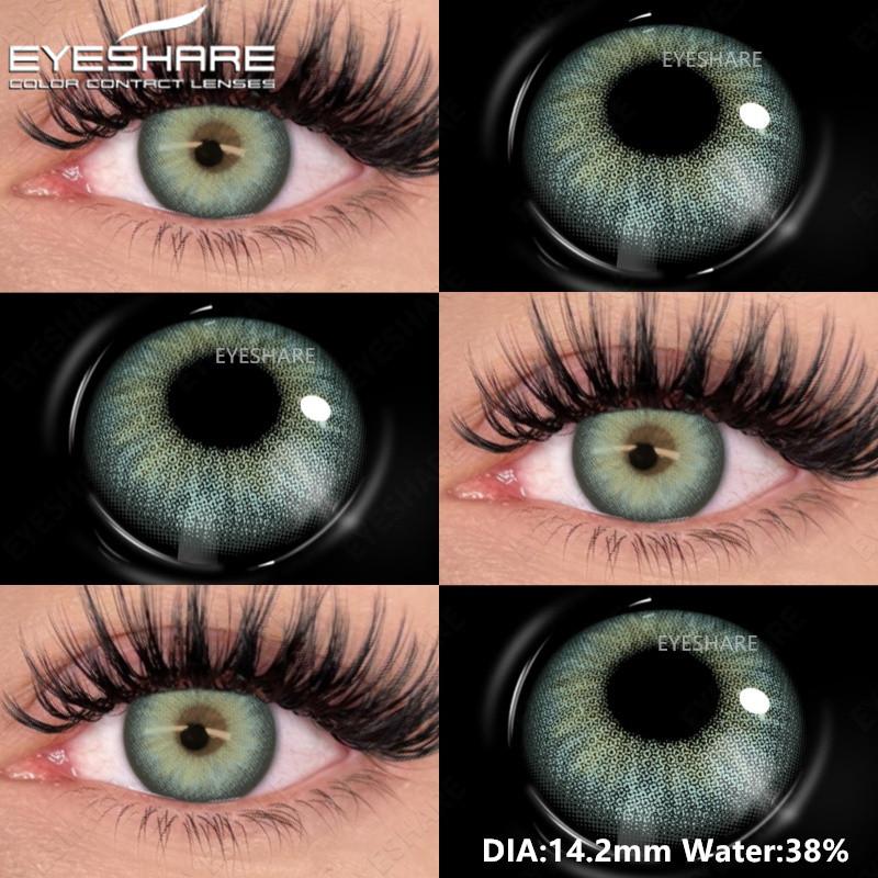 EYESHARE 1 Pair Fashion Colored Contact Lenses for Eyes Black Pupils Blue Green Cosmetics Yearly