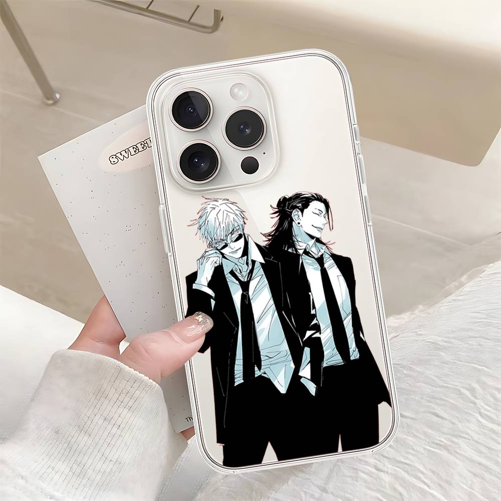 S-Satoru Gojo S-Suguru Geto Phone Case Soft Transparent Case For IPhone 17 16 15 14 13 12 11 Pro Max Mini Plus Shockproof Cover