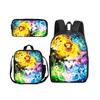 (37) 3 Piezas Mochila Escolar para Niños Bolsa de Almuerzo Estuche