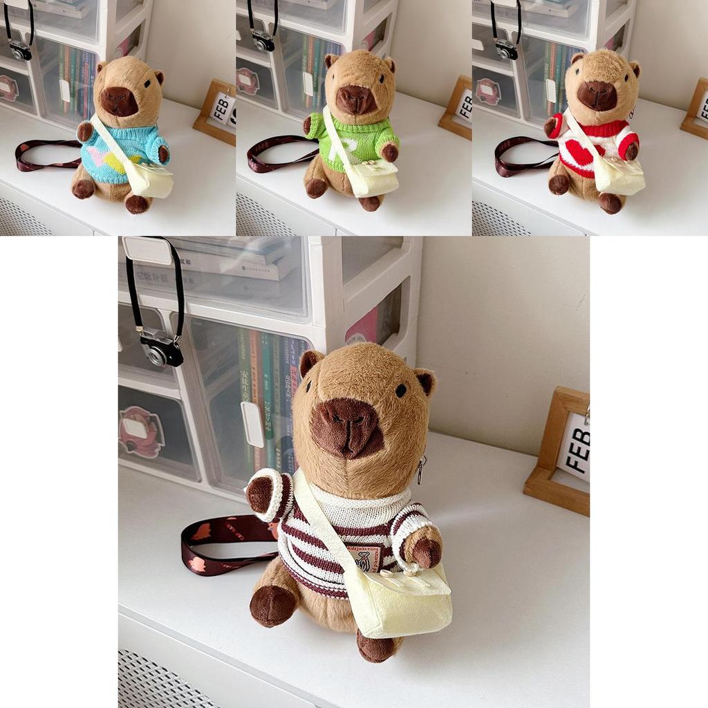 Adorable Capybara Plush Crossbody Bag Cute Animal Design Perfect For Kids Gifts