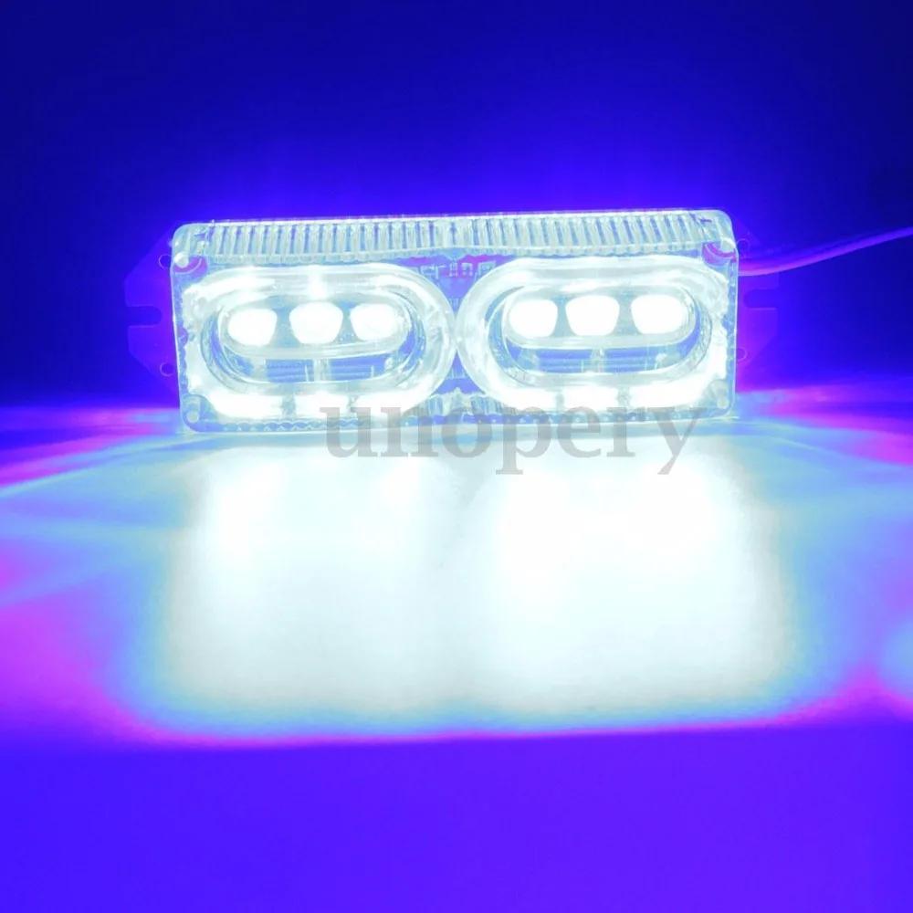 6LED Auto LKW Motorrad Notfall Leuchtfeuer Warnung Gefahrenblitz Stroboskop Lichtleiste Lampe 12V Blau