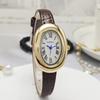 Vintage Oval Goose Egg Quartz Watch Fashion Luxury Leather Strap Women Wristwatch Ladies Dress Watches Gift Clock Relojes