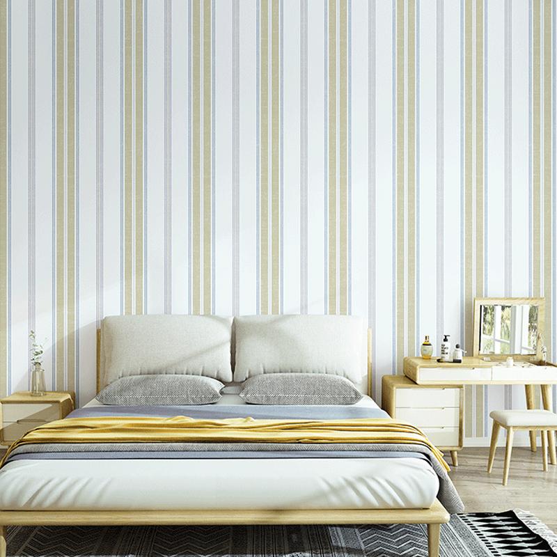 Modern Blue Vertical Stripes Wallpaper Bedroom Living Room Non Woven Wall Paper for Tv Sofa Background Mural