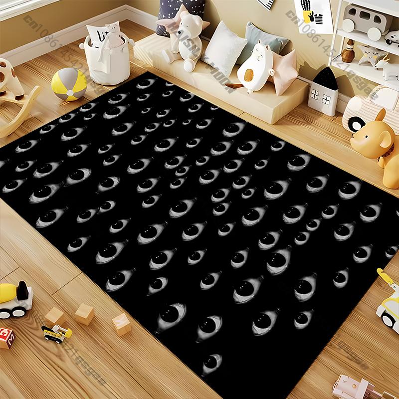 Black Eyes Bohemia Area Rug,Carpet Rug for Living Room Bedroom Sofa Doormat Decor,Yoga Soft Non-slip Floor Rugs Mandala