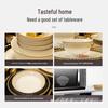 Jingdezhen High-Temperature Ceramic Bowl & Plate Set - Premium Underglaze Color, Chinese Light Luxury Gift with Chopsticks