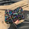 Personalized Sequined Small Bag Women's 2025 New Niche Texture Shoulder Messenger Bag Temperament Simple Chain Small Square Bag